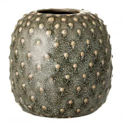 Bloomingville Modern Textured Green Stoneware Vase (14cm)