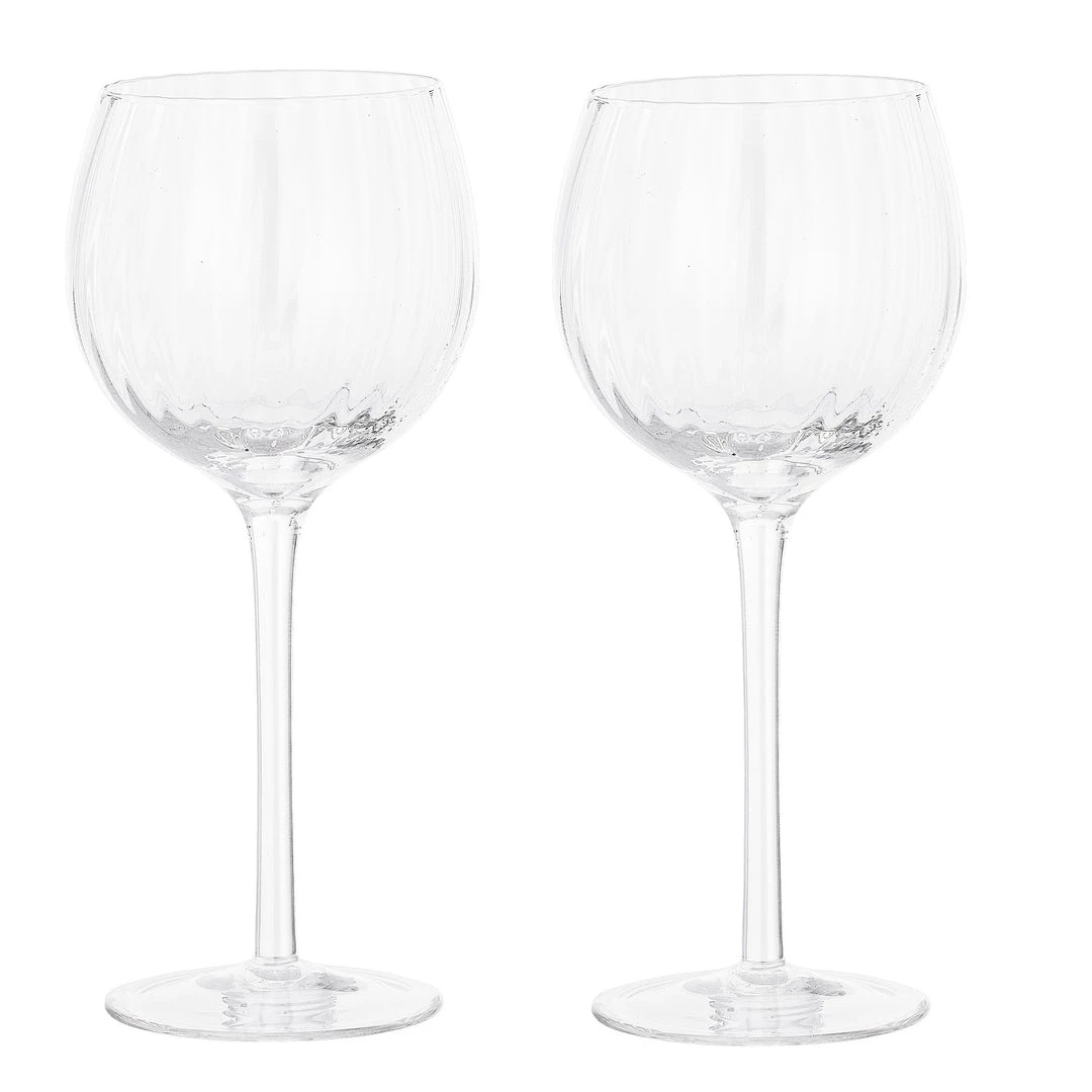 Bloomingville Bar & Kitchen Stylish Ribbed Balloon/Gin Glasses (Set Of 2) 1 Bloomingville Bar & Kitchen Stylish Ribbed Balloon/Gin Glasses (Set Of 2)