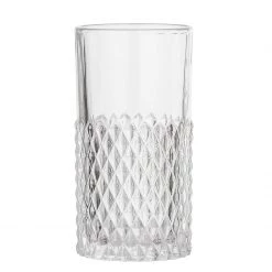 Ashton And Barrow Runa Modern Cut Glass High Ball Glasses (Set Of 2)