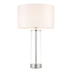 Ashton And Barrow Lestro Table Lamp With Glass Base - Nickel