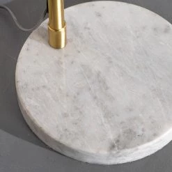 Ashton And Barrow Carlton Glass Dome Floor Lamp With Curved Brass Base