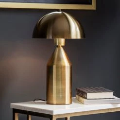 Ashton And Barrow NEW IN! Nouveau Table Lamp With Dome Shade - Antique Brass