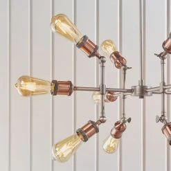 Ashton And Barrow Halycon Authentic Industrial Style 12 Pendant Light - Aged Copper