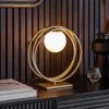 Ashton And Barrow Marilyn Modern Art-Deco Brass Table Lamp With Glass Ball NEW IN!