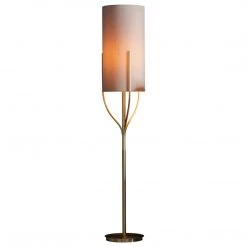 Ashton And Barrow Hunter Elegant Floor Lamp With Tall Shade - Gold/Natural