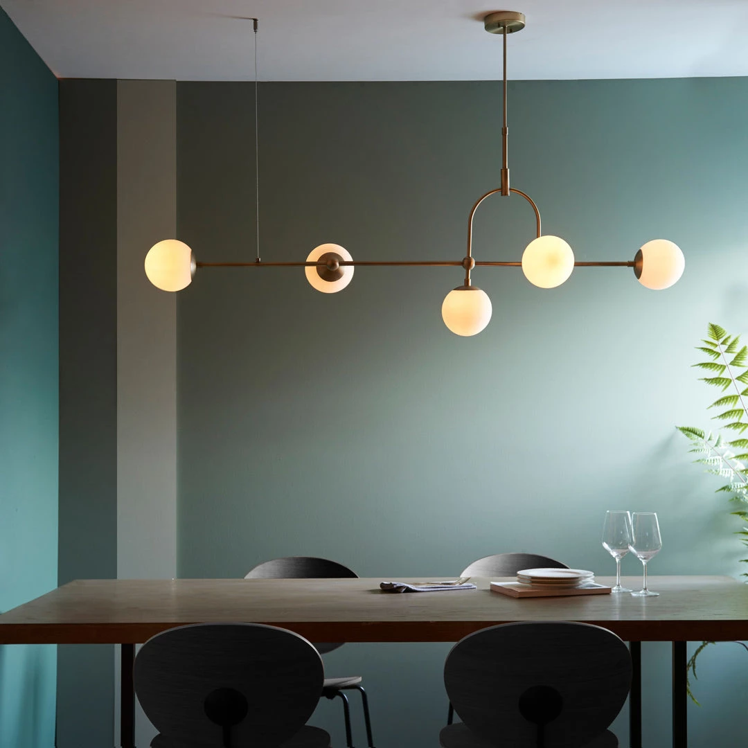 Ashton And Barrow Manhattan 5 Bulb Statement Art Deco Pendant Light - Matte Brass 2 Ashton And Barrow Manhattan 5 Bulb Statement Art Deco Pendant Light - Matte Brass