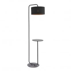 Ashton And Barrow Lighting Colton Floor Lamp With Reading Table - Black