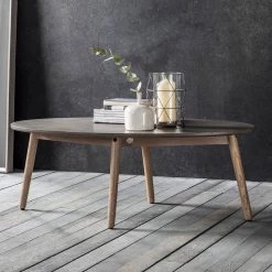 Ashton And Barrow Bouden Oval Coffee Table - Industrial Scandi - 1100x600x400mm