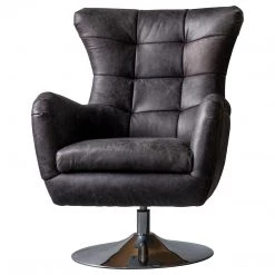 Ashton And Barrow Living & Social Brighton Swivel Statement Chair, Antique Ebony