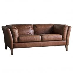 Ashton And Barrow The Edward - Distressed Brown Leather 2 Seater Sofa - Brown Furniture