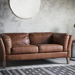 Ashton And Barrow The Edward - Distressed Brown Leather 2 Seater Sofa - Brown Furniture