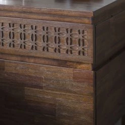 Ashton And Barrow Ashram 2-Drawer Bedside Table Chest - Brown Mango Wood Furniture