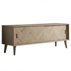 Ashton And Barrow Furniture Milan Sleek Chevron Media Unit - Natural Oak