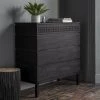 Ashton And Barrow Furniture Ashram 4 Drawer Chest Of Drawers - Black Mango Wood