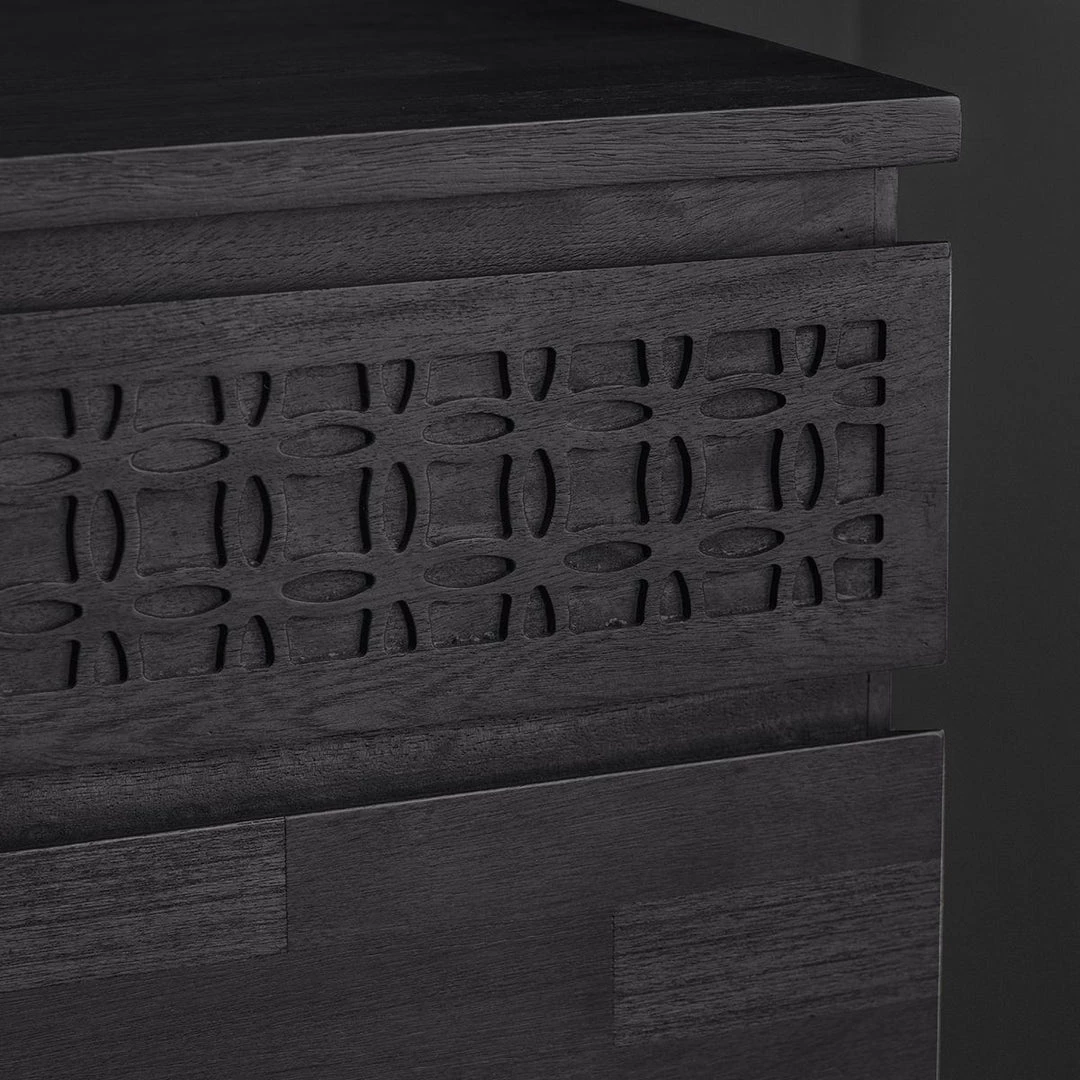 Ashton And Barrow Furniture Ashram 4 Drawer Chest Of Drawers - Black Mango Wood 5 Ashton And Barrow Furniture Ashram 4 Drawer Chest Of Drawers - Black Mango Wood