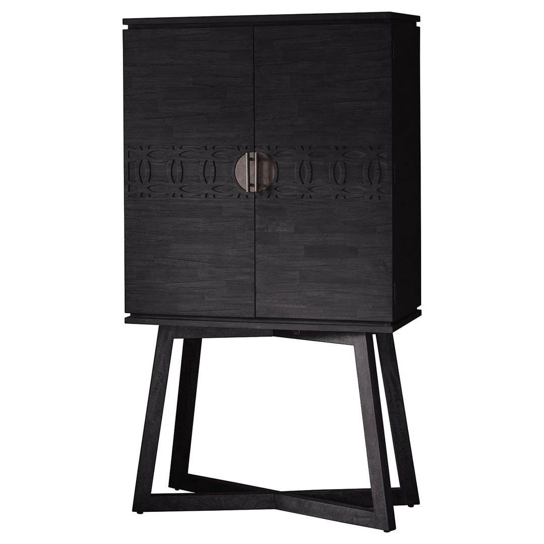 Ashton And Barrow Furniture Ashram Drinks/Cocktail Cabinet - Black Mango Wood 3 Ashton And Barrow Furniture Ashram Drinks/Cocktail Cabinet - Black Mango Wood