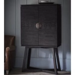 Ashton And Barrow Furniture Ashram Drinks/Cocktail Cabinet - Black Mango Wood