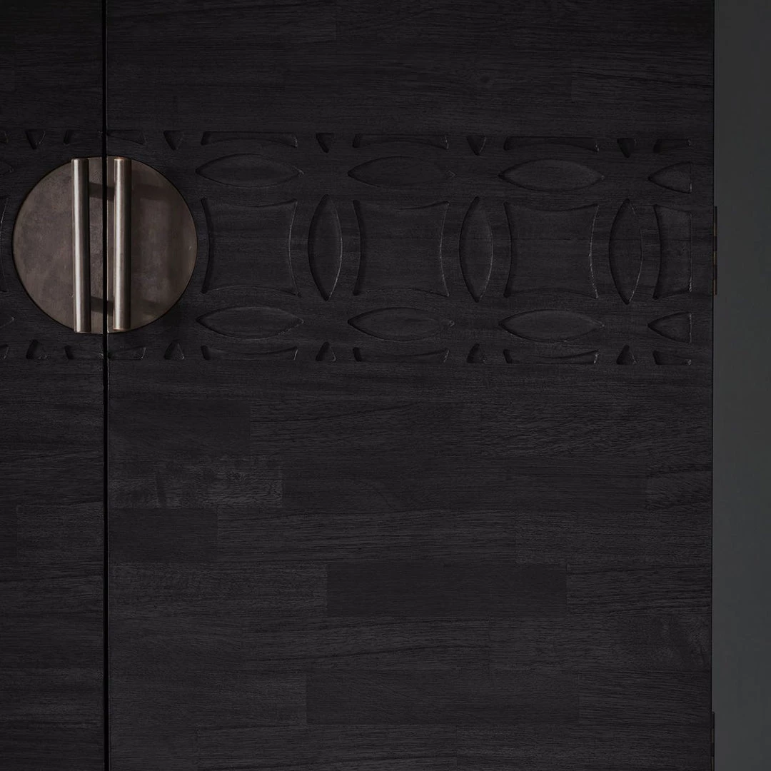 Ashton And Barrow Furniture Ashram Drinks/Cocktail Cabinet - Black Mango Wood 2 Ashton And Barrow Furniture Ashram Drinks/Cocktail Cabinet - Black Mango Wood