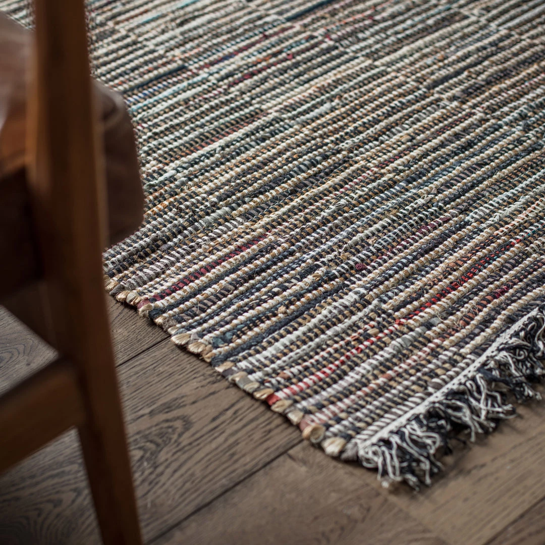 Ashton And Barrow NEW IN! Alfredo Rug - Modern Multi-coloured Jute & Cotton Recycled - 120 X 170cm 3 Ashton And Barrow NEW IN! Alfredo Rug - Modern Multi-coloured Jute & Cotton Recycled - 120 X 170cm
