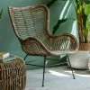 Ashton And Barrow Jenner - Smoked Rattan Lounge Chair - Gunmetal Legs