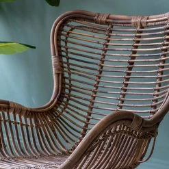Ashton And Barrow Jenner - Smoked Rattan Lounge Chair - Gunmetal Legs