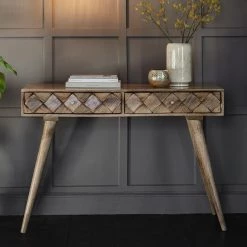 Ashton And Barrow Tuscan 2 Drawer Console Table - Mango Wood Furniture