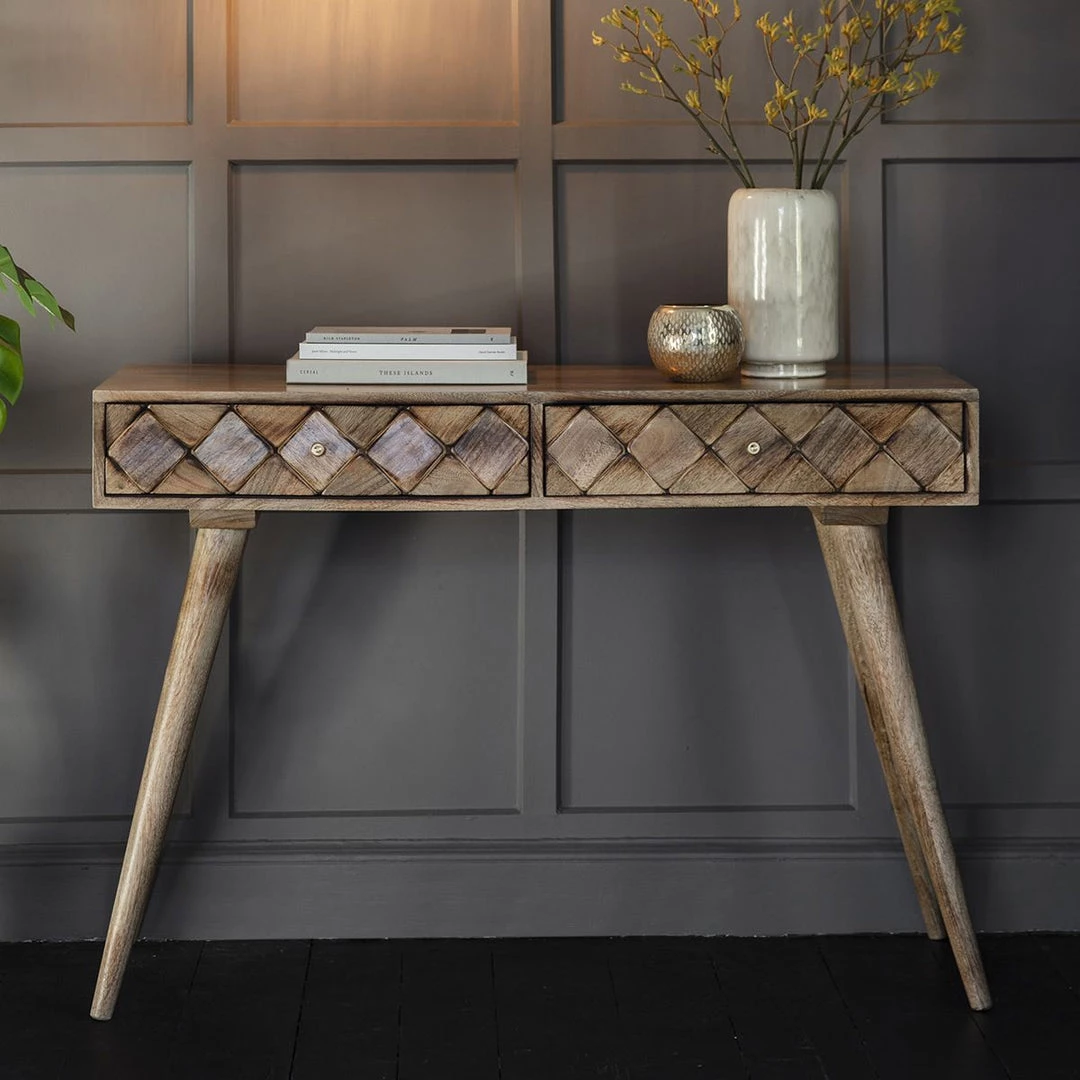 Ashton And Barrow Tuscan 2 Drawer Console Table - Mango Wood Furniture 1 Ashton And Barrow Tuscan 2 Drawer Console Table - Mango Wood Furniture