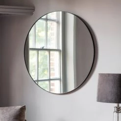 Ashton And Barrow NEW IN! Jamie - Round Contemporary Slim Framed Mirror - 800x800mm