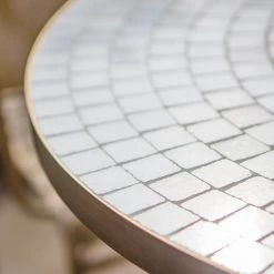 Ashton And Barrow NEW IN! Worsley Mosaic Tiled Bistro Table With Bronze Cage Frame