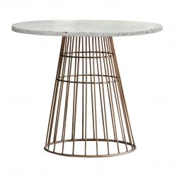 Ashton And Barrow Barrow Terrazzo Bistro Table With Bronze Cage Frame