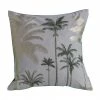 Ashton And Barrow Grey Palm Tree Detailed Cushion With Gold Metallic Finish (45x45cm)