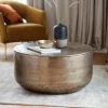 Ashton And Barrow Furniture Asha Embossed Metal Coffee Table - Antique Brass