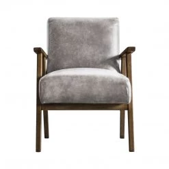 Ashton And Barrow Furniture The Leyland Mid-Century Style Armchair - Pebble Grey - Linen