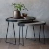 Ashton And Barrow Denton - Nest Of 2 Tables - Black Metal & Solid Wood - 650x450x500mm NEW IN!