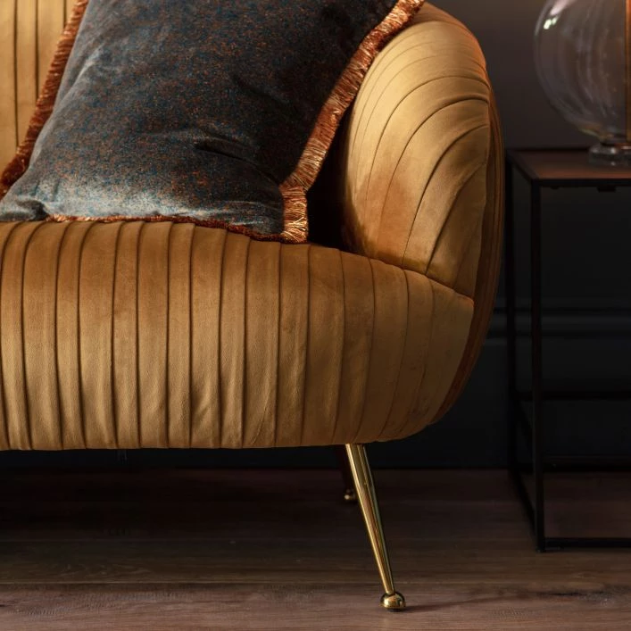 Ashton And Barrow Bianca Sofa - Pleated Gold Velvet 6 Ashton And Barrow Bianca Sofa - Pleated Gold Velvet