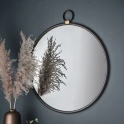 Ashton And Barrow NEW IN! Alice - Round Antique-Style Mirror With Hanging Loop - 610x700mm