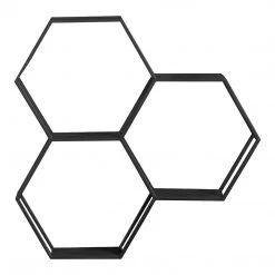 Ashton And Barrow NEW IN! Honeycomb Hexagon Metal Wall Storage Shelf - Matt Black