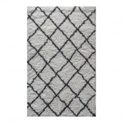 Ashton And Barrow Alpino Rug - Contemporary Criss-Cross Pattern Soft Pile - Cream & Charcoal - Various Sizes