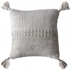 Ashton And Barrow Soft Furnishings Cream Hygge Knitted Tassel Cushion (45x45cm)