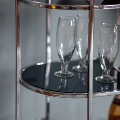 Ashton And Barrow Canterbury Drinks Trolley With Glass Shelves - Art Deco Inspired - Black/Silver NEW IN! 5 Ashton And Barrow Canterbury Drinks Trolley With Glass Shelves - Art Deco Inspired - Black/Silver NEW IN!