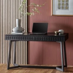 Ashton And Barrow Ashram 2 Drawer Desk / Console Table - Brown Mango Wood Furniture