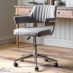 Ashton And Barrow Millard Swivel Chair - Home Office - Grey Velvet NEW IN!