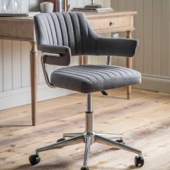 Ashton And Barrow Millard Swivel Chair - Home Office - Grey Velvet NEW IN! 10 Ashton And Barrow Millard Swivel Chair - Home Office - Grey Velvet NEW IN!