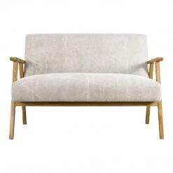 Ashton And Barrow The Leyland Mid-Century Style 2 Seater Sofa - Neutral - Linen