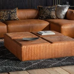 Ashton And Barrow NEW IN! Bronx Leather Slab - Coffee Table/Footstool