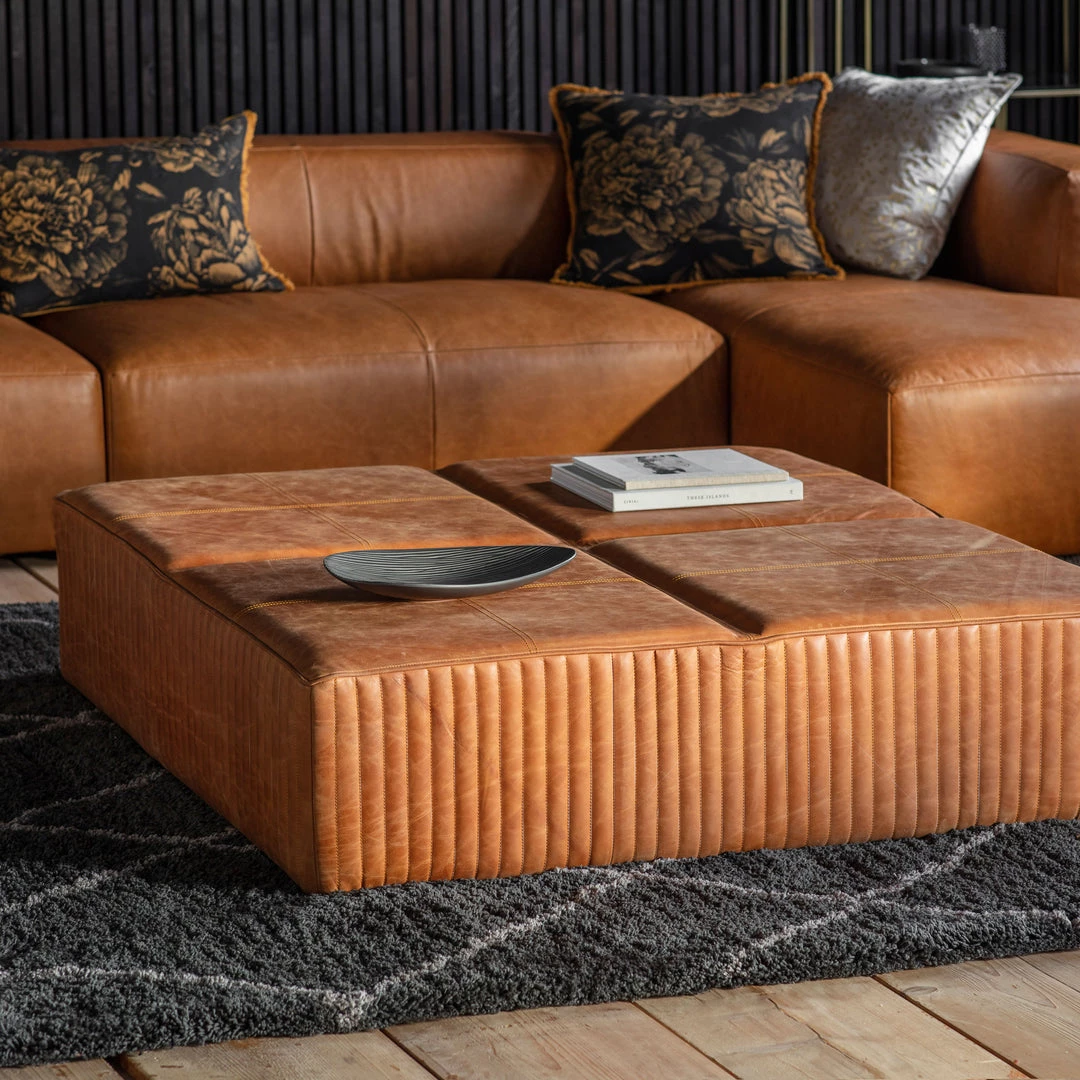 Ashton And Barrow NEW IN! Bronx Leather Slab - Coffee Table/Footstool 2 Ashton And Barrow NEW IN! Bronx Leather Slab - Coffee Table/Footstool