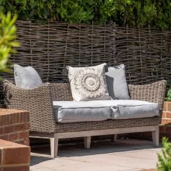 Ashton And Barrow NEW IN! Sarajevo - Outdoor Rattan Style Cushioned 2 Seater Sofa - Garden/Patio - Neutral
