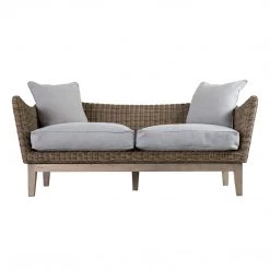 Ashton And Barrow NEW IN! Sarajevo - Outdoor Rattan Style Cushioned 2 Seater Sofa - Garden/Patio - Neutral