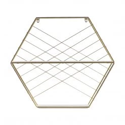 Ashton And Barrow Modern Art-Deco Style Hexagon Shelving Unit - Gold