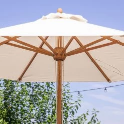 Ashton And Barrow NEW IN! Amalfi Classic Outdoor Umbrella / Parasol - Eucalyptus Wood With Neutral Shade 10 Ashton And Barrow NEW IN! Amalfi Classic Outdoor Umbrella / Parasol - Eucalyptus Wood With Neutral Shade